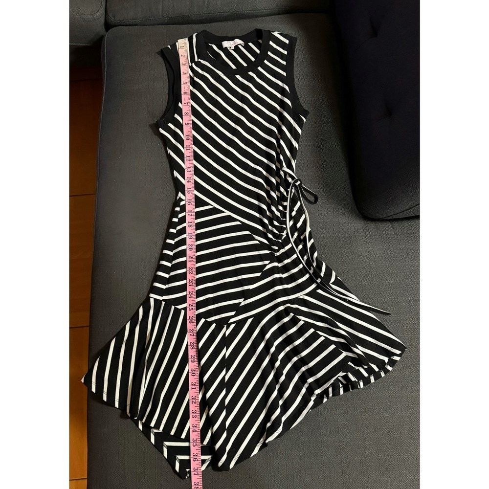Parker ‘Nicola’ Sleeveless Asymmetrical Stripe Dress in Black/White Size XS - Picture 9 of 11